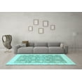 thumbnail image 3 of Ahgly Company Indoor Round Oriental Light Blue Traditional Area Rugs, 6' Round, 3 of 4