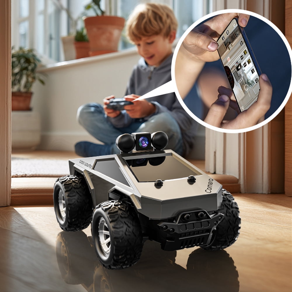 RC Car with HD Camera, 1: 28 High Speed Remote Control Car, Original Scale Reduced, LED Lighting, 2.4G, Dual Control Modes RC Cars Toys for Adults, Kids, Boys