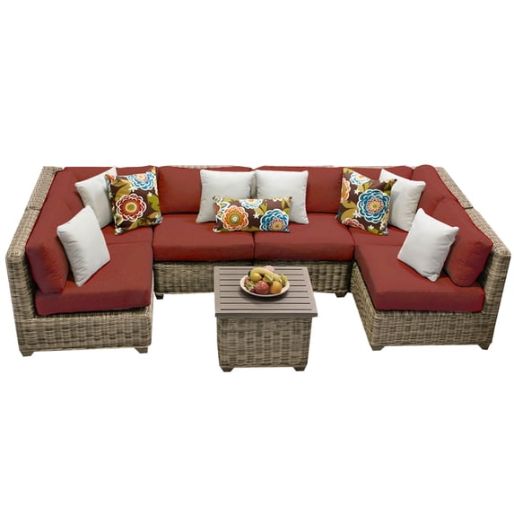Royal 7 Piece Outdoor Wicker Patio Furniture Set 07c