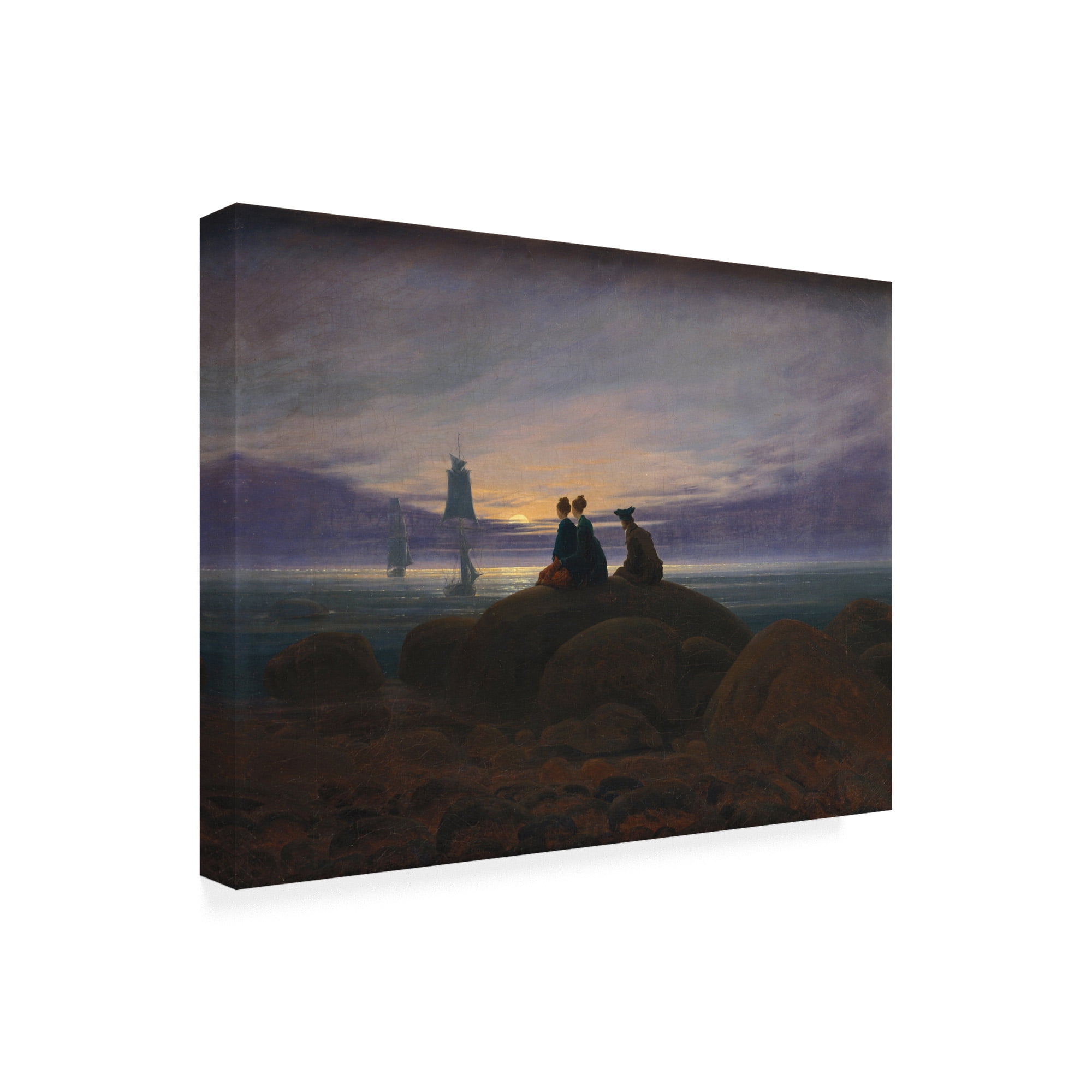 Trademark Fine Art 'Moonrise over the Sea' Canvas Art by Caspar David Friedrich