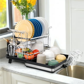 Dish Drying Rack,WLRETMCI Dish Rack Container Expandable 11-19
