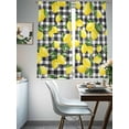 thumbnail image 4 of Yellow Lemons Sheer Curtains 72 Inch Length 2 Panels Set Window Treatments, Summer Fruits Leaves Black White Buffalo Plaid Rod Pocket Semi Curtains for Living Room/Bedroom/Kitchen, 104"W x 72"L, 4 of 7