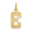 thumbnail image 3 of Finest Gold 14K Yellow Gold Small Brushed Diamond-Cut Number 3 Charm, 3 of 4