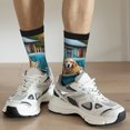 thumbnail image 6 of Sigee Vintage Pickup Sunflower Dog for Contrast Design Soft Moisture-Wicking Socks Crew Casual Athletic Stretchy Loose Middle Tube Socks, 6 of 6