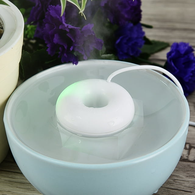 Portable Mini Doughnut Shaped USB Atomization Humidifier, Small Air Humidifiers for Car, Office, Travel with 2 Mist Modes, 28dB Quiet Cool Mist Air Humidifier for Home Baby