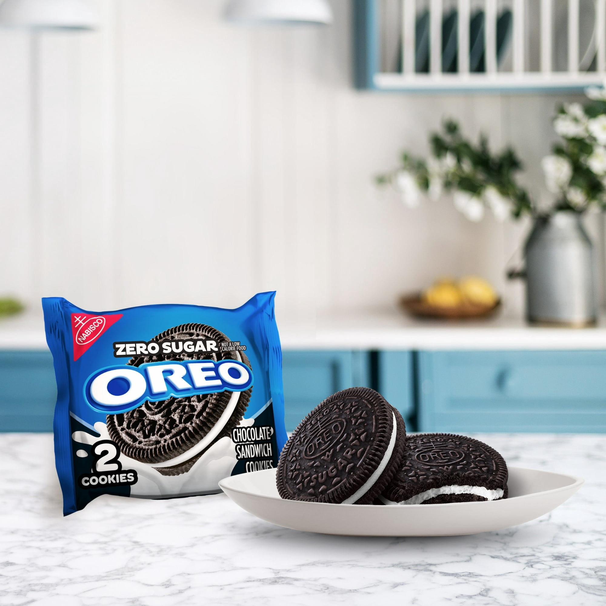 OREO Zero Sugar Chocolate Sandwich Cookies, 10 Snack Packs (2 Cookies Per Pack)
