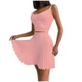 thumbnail image 1 of Mujeres Casual Verano Cuello Redondo Sin Mangas Tops Y Falda Conjunto De Dos Piezas Traje Wmkox8yi  bvn3519, 1 of 9