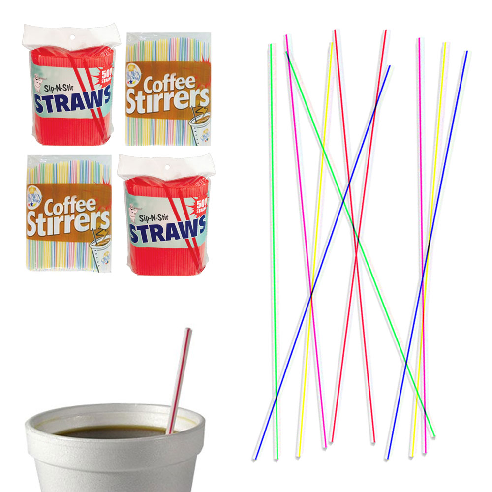 2000ct Plastic Stirring Straws Coffee Cocktail Sipping Stirrers Drink ...