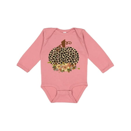 

Inktastic Cheetah Print Pumpkin Gift Baby Boy or Baby Girl Long Sleeve Bodysuit