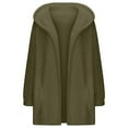 thumbnail image 6 of Jacket Women Soft Hooded Jackets Casual Open Front Long Sleeve Solid Pockets Lightweight Outdoor Full Zip Warm Pullover Womens Winter Coats Army Green L, 6 of 7