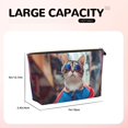 thumbnail image 4 of Toiletry Bag, Cool Cat In Sunglasses Leather Waterproof Travel Makeup Cosmetic Bag Organizer, Large Capacity Toiletry Bag for Travel Size Toiletries, Skin Care Bag for Women, 4 of 8