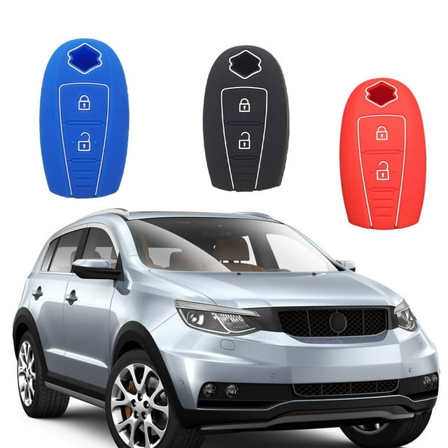pitrice Car Key Fob Solid Color 3 Lightweight Durable Protector Button Flexible Stylish Detachable Protective Automotive Case Guard Protector Accessories Black