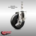 thumbnail image 2 of 4 Inch 316SS Soft Rubber Wheel Swivel 10mm Threaded Stem Caster with Brake, 2 of 2