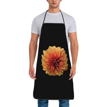 

Zeuib Orange Dalia Print Unisex Waterproof Aprons Cooking Aprons for Kitchen Gardening and Salon Water & Oil Resistant
