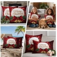 thumbnail image 5 of Merry Christmas Outdoor Waterproof Pillow Covers, Winter Xmas Pine Needle Sparkle Bells Decorative Rectangle Throw Pillowcase Sofa Cushion Sham for Patio/Couch/Chair, 20"x12" 2 Pack, 5 of 8