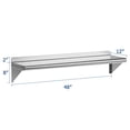 thumbnail image 2 of Danolapsi，Stainless steel shelf with backplate 12 "x 72", 260 pounds, certified by the National Science Foundation for use in restaurants, laundry rooms, kitchens, and garages, 2 of 7