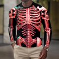 thumbnail image 2 of YAYUBA Mens Halloween 3D Skeleton FunnyT-Shirt Unisex Long Sleeve Tee Shirt Halloween Gifts , XL, Red, 2 of 5