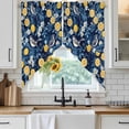 thumbnail image 3 of Swag Valance Curtains for Windows, Lemon Bird Light Filtering Kitchen Curtains with Rod Pocket, Blue Yellow Pastoral Flowers Plant Summer Window Treatment Valances for Living Room, 36x63 - 2 PCS, 3 of 9