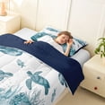 thumbnail image 3 of Erosebridal Ocean Animal Turtle Twin Comforter Sets,White Teal Bedding Set For Girls Boys, Reversible 2-Piece, 3 of 7