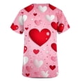 thumbnail image 5 of Scrub Top for Women V Neck Short Sleeve Soft Breathable Dual Pockets Medical Nursing Uniform Working Top Hearts Printed Healthcare Professional Apparel, 5 of 5