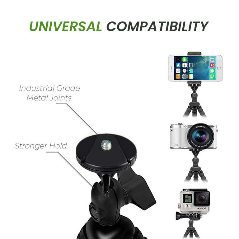 Phone Tripod,Candywe Cell Phone Tripod Flexible Tripod with Bluetooth  Remote Shutter,Mini Tripod for iPhone Android Phone Camera GoPro,Smartphone  Tripod Mount Stand with Carry Pouch 