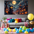 thumbnail image 4 of Gothic Design Halloween Banner Skeleton Decoration Spooky Night Graveyard Scene for Party Decor Haunted House Theme, 4 of 9