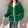 thumbnail image 2 of Vedolay Blazer Jackets for Women Plus Size 2023 Fall Blazer Jacket Cardigan Ribbed Jacket Outwear Green,One Size, 2 of 5