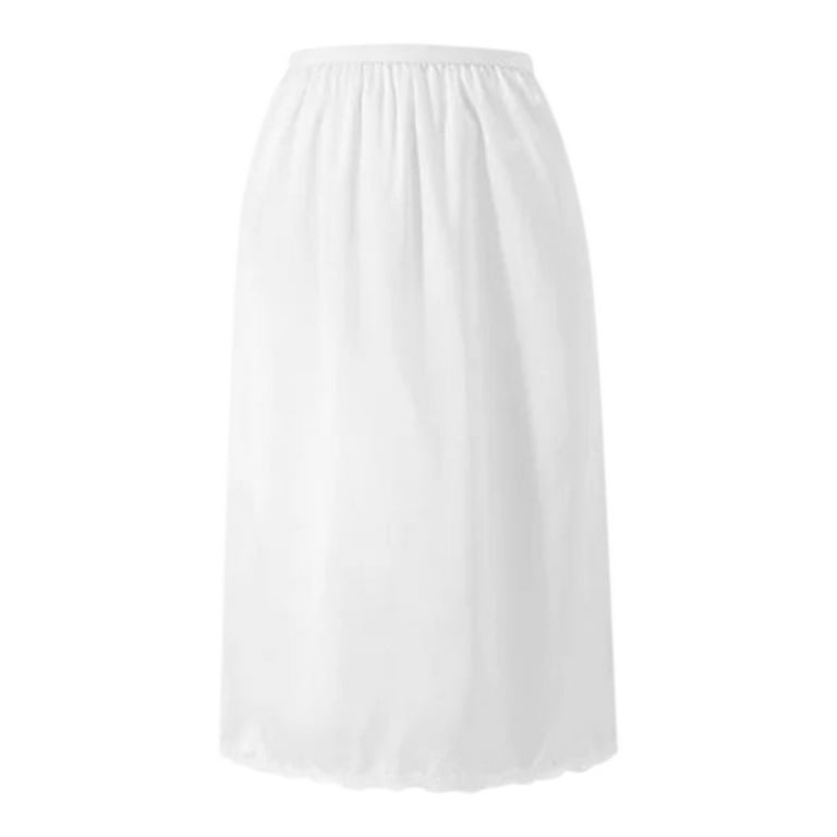 JIANJIA Skirts for Women Summer Solid Color Elastic Waist A Line