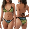 thumbnail image 3 of Balery Mountain Daisy Meadow Pijama Estampado Bikini de Dos Piezas para Mujer - Conjunto de Bikini Ajustable Sexy y Cómodo para Playa, 3 of 6
