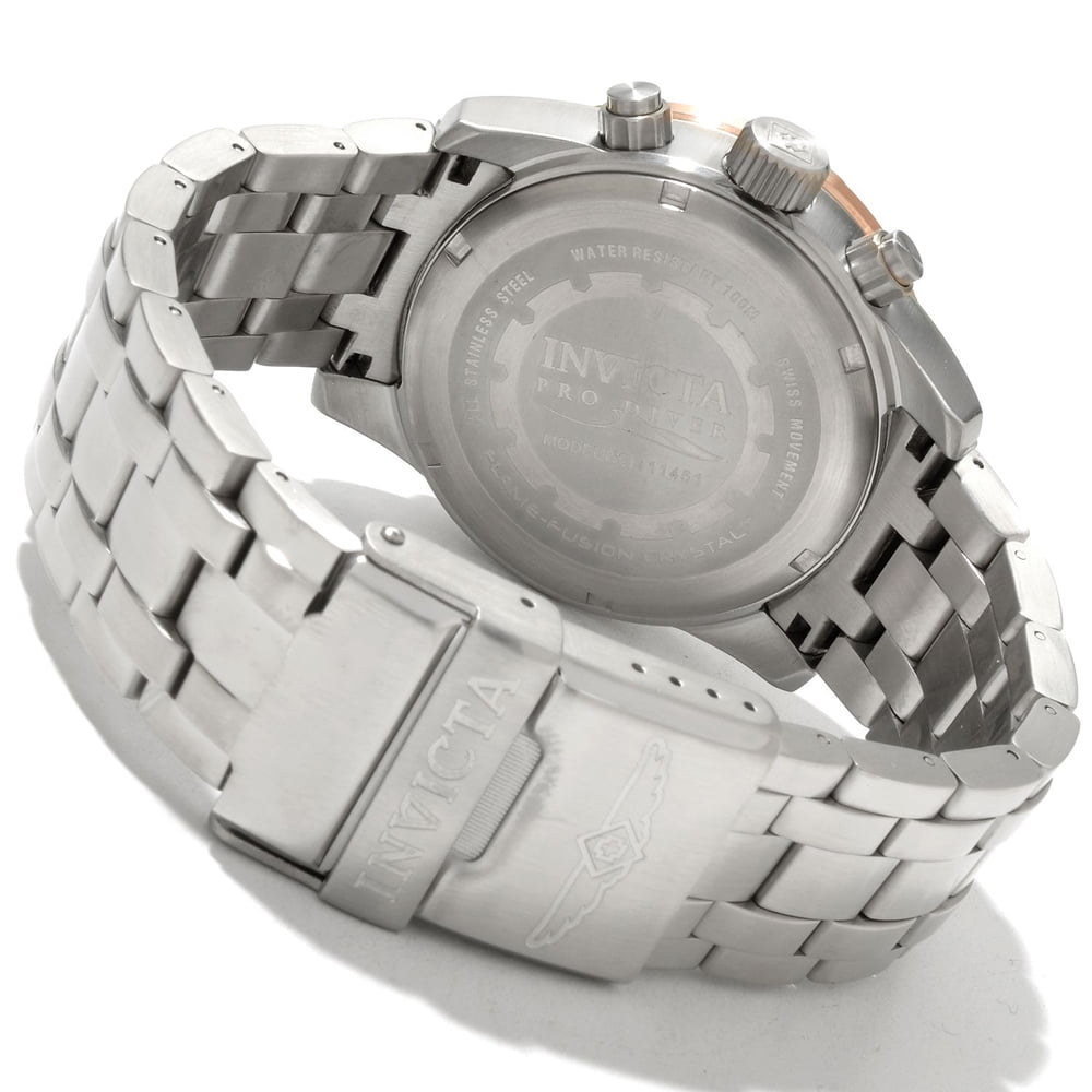 Invicta 11452 Men's Pro Diver Chronograph Textured Dial Stainless Steel Watch