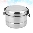 thumbnail image 4 of EIMELI 1 Set 3pcs Stainless Steel Outdoor Camping Picnic Pot Cookware Picnic Pan Set Cooking Tool Set for 2-3 People (Silver), 4 of 4