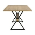 thumbnail image 6 of Christopher Knight Home 63” Industrial Dining Table, Metal Frame, X-Shaped Legs, Seats 6, Light Ash, 6 of 7
