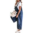 thumbnail image 3 of Sleeveless Women Casual Denim Jumpsuit Loose Wide Leg Jeans Oversall Bib Pants, 3 of 4