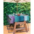thumbnail image 3 of Boanket Outdoor Tablecloth with Umbrella Hole for Patio/Picnic/Party/Camping, Purple Turquoise Oil Painting Waterproof Table Cloth Rectangle Table Cover Washable, Abstract Modern Geometric (60"x 84"), 3 of 7