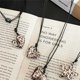 thumbnail image 3 of Fashionable Women's Necklace With Retro Leopard Print Heart And Star Pendant Adjustable Long Chain Neck Jewelry, 3 of 4