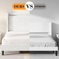 thumbnail image 3 of Merluxy King Bed Frame with Charging Station and Storage Headboard,Corduroy,Adult,White, 3 of 9