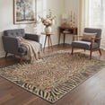 thumbnail image 3 of KUETH 8x10 Area Rugs for Living Room Non Slip Low Pile Lightweight Print Pattern, Machine Washable Indoor Rug for Bedroom Home Decor, Leopard Floral, Dusty Camel, 3 of 6