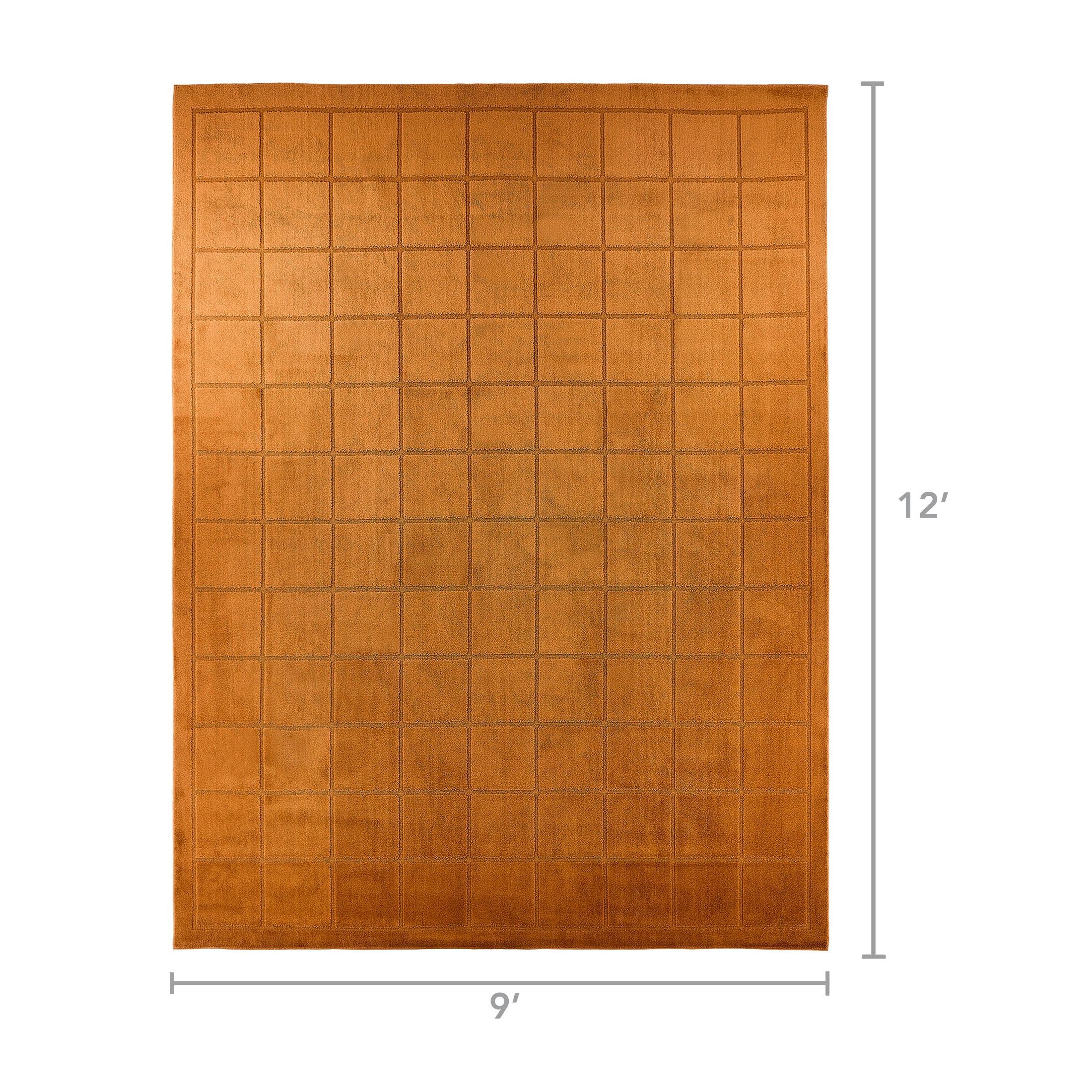 Mainstays Solid High Low Tufted Grid Brown Indoor Area Rug, 9' x 12'