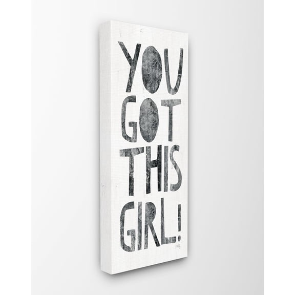 The Stupell Home Decor You Got This Girl Black and White Distressed Collage Look Typography