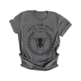 thumbnail image 1 of Camiseta de manga corta Jumpingount con estampado de abeja para mujer gris oscuro M, 1 of 6