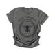 thumbnail image 3 of Camiseta de mujer con letras, manga corta, camiseta con cuello redondo, blusa de verano, gris oscuro, XL Vogacara  AP002565-08, 3 of 7