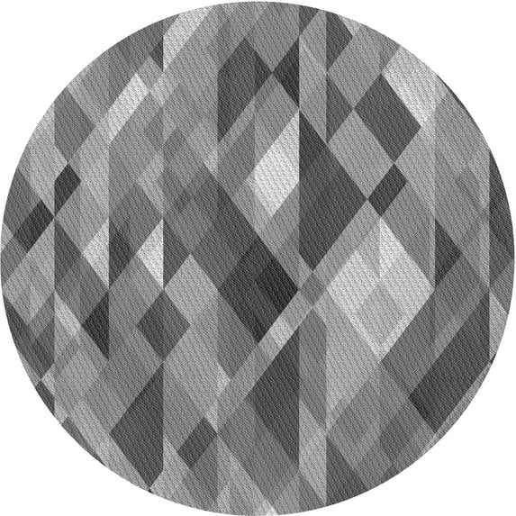 Ahgly Company Machine Washable Indoor Round Transitional Grey Gray Area Rugs, 4' Round