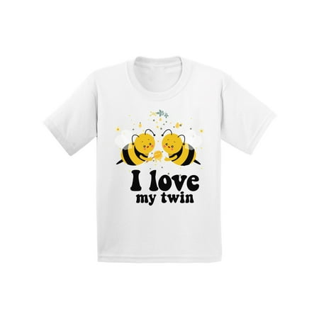 Twin Girls Gift - Awkward Styles Twin Youth Shirt Twins Birthday Party Cute Bee Twins Tshirts for Boys Cute Bee Twins Tshirts for Girls Funny Twins Gifts I Love My Twin T shirt for Kids Themed Party Outfit for Twins