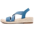 thumbnail image 2 of Women's Platform Wedge Heel Sandals - Comfortable Insole Lightweight Rubber Sole, Open-Toe Adjustable Elastic Strap Summer Casual Sandals, 2 of 7