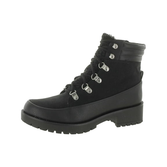 Style & Co. Womens Lace-Up Faux Leather Combat & Lace-Up Boots