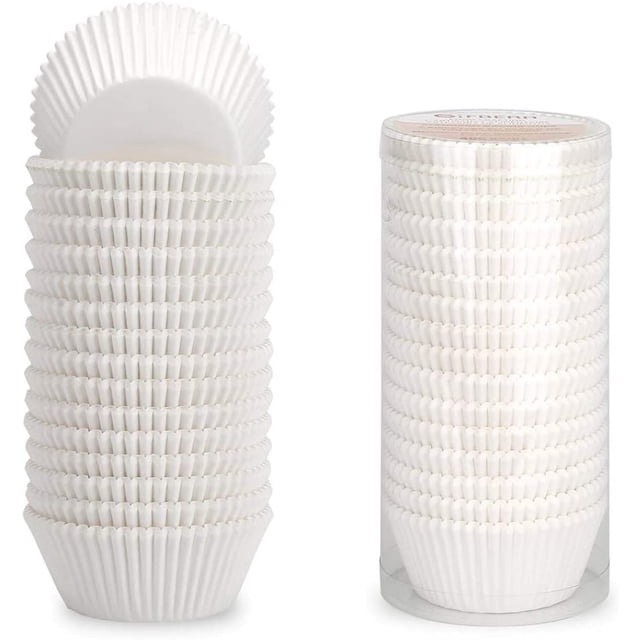 Revestimientos para cupcakes estándar blancos, tazas para hornear muffins de papel a prueba de grasa, 400 unidades Xemadio WMZY-646