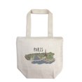 thumbnail image 1 of Paris, France, Cityscape, Line Drawing (100% Cotton Canvas Reusable Tote Bag), 1 of 3