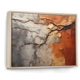 thumbnail image 2 of Designart "Orange Grey Abstract Redwood Tree composition" Modern Floater Framed Wall Art Living Room, 2 of 7