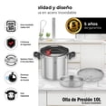 thumbnail image 3 of Olla De Presión De 10 Litros Acero Inox 304 Bogner BPC10N, 3 of 9