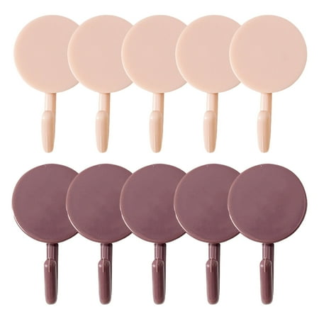 

Clearance School Supplies! JWDX 10Pcs Plastic Adhesive Hooks Pink Seamless Shower Adhesive Hooks No Drilling or Installation Required Suitable for Bathroom Kitchen Hotel (Include: 10 Hooks)